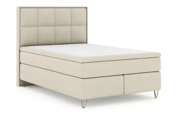 Select No 4 Komplett Sängpaket 140x200 Fast/Medium - Beige/Metall V-form - Products - Möbler - Säng - Kontinentalsäng