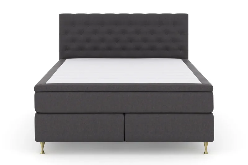 Select No 4 Komplett Sängpaket 160x200 Medium, Mörkgrå/Guld