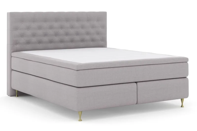 Select No 4 Kontinentalsäng 160x200 Fast - Ljusgrå/Guld - Products - Möbler - Säng - Kontinentalsäng