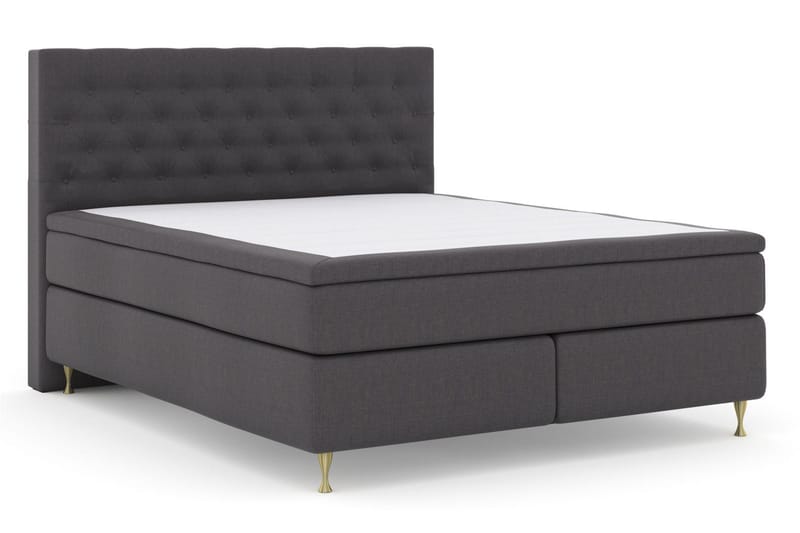 Select No 4 Kontinentalsäng 160x200 Fast - Mörkgrå/Guld - Products - Möbler - Säng - Kontinentalsäng
