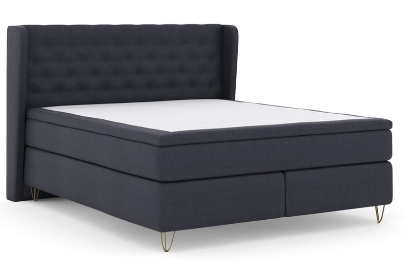 Select No 5 Komplett Sängpaket 210x210 Fast Latex - Blå/Metall V-form - Products - Möbler - Säng - Kontinentalsäng