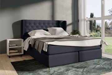 Select No 5 Komplett Sängpaket 210x210 Fast Latex - Blå/Metall V-form - Products - Möbler - Säng - Kontinentalsäng