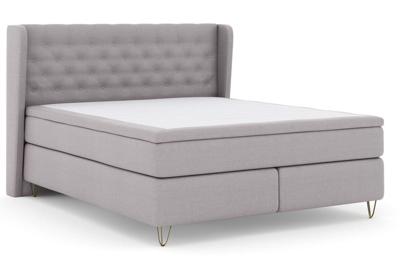 Select No 5 Komplett Sängpaket 210x210 Fast Latex - Ljusgrå/Metall V-form - Products - Möbler - Säng - Kontinentalsäng