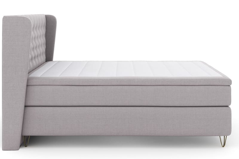 Select No 5 Komplett Sängpaket 210x210 Fast Latex, Ljusgrå/Metall V-form