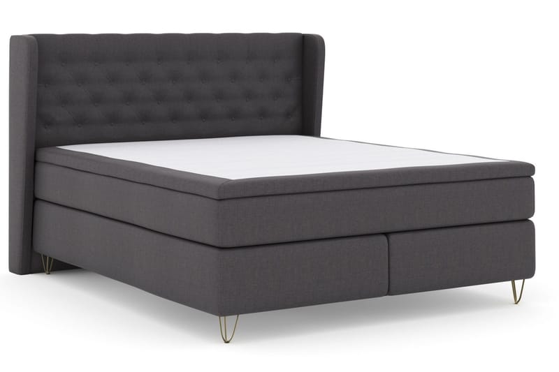 Select No 5 Komplett Sängpaket 210x210 Fast Latex - Mörkgrå/Metall V-form - Products - Möbler - Säng - Kontinentalsäng