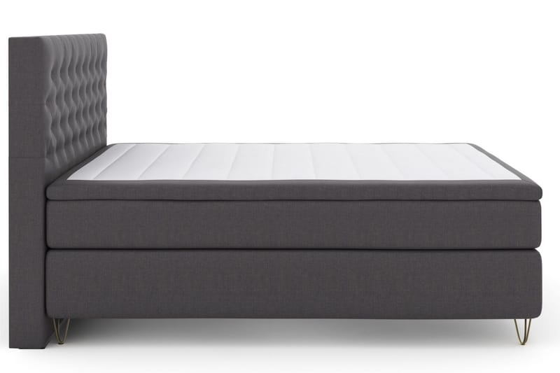 Select No 5 Komplett Sängpaket 210x210 Fast Watergel - Mörkgrå/Metall V-form - Products - Möbler - Säng - Kontinentalsäng