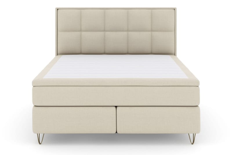 Select No 5 Komplett Sängpaket 210x210 Fast/Medium Latex - Beige/Metall V-form - Products - Möbler - Säng - Kontinentalsäng