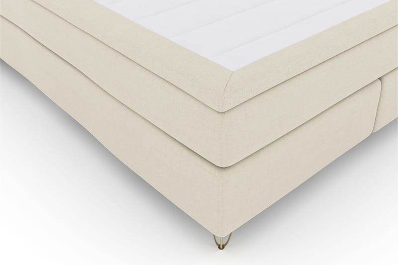 Select No 5 Komplett Sängpaket 210x210 Fast/Medium Latex - Beige/Metall V-form - Products - Möbler - Säng - Kontinentalsäng