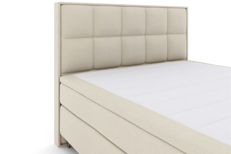 Select No 5 Komplett Sängpaket 210x210 Fast/Medium Latex - Beige/Metall V-form - Products - Möbler - Säng - Kontinentalsäng