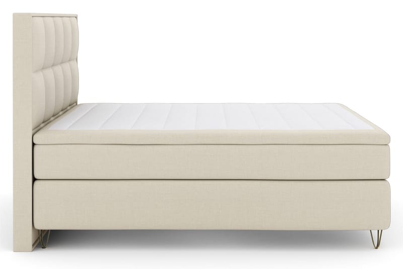 Select No 5 Komplett Sängpaket 210x210 Fast/Medium Latex, Beige/Metall V-form