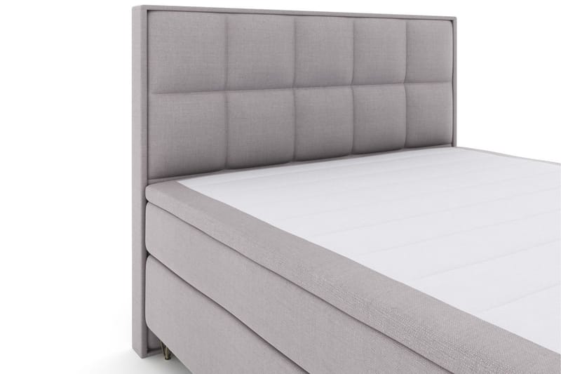 Select No 5 Komplett Sängpaket 210x210 Fast/Medium Latex - Ljusgrå/Metall V-form - Products - Möbler - Säng - Kontinentalsäng