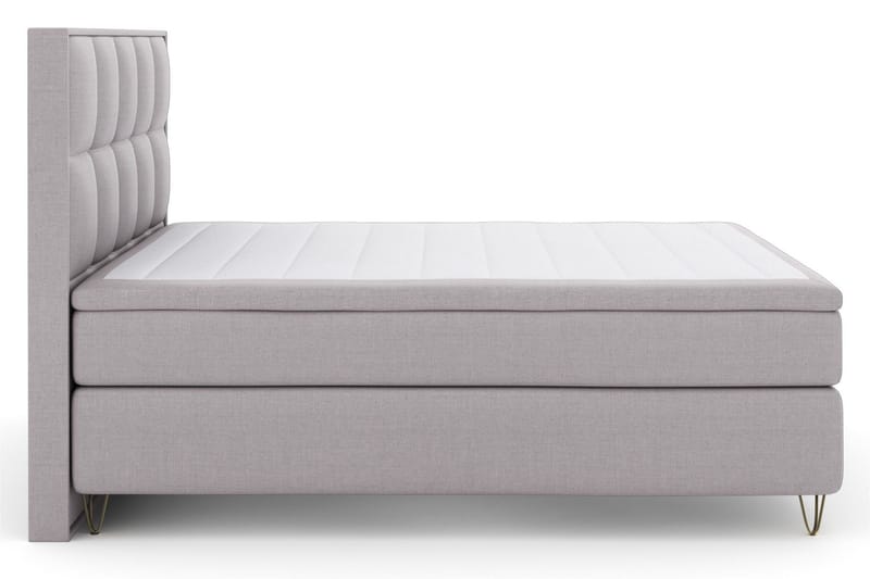 Select No 5 Komplett Sängpaket 210x210 Fast/Medium Latex - Ljusgrå/Metall V-form - Products - Möbler - Säng - Kontinentalsäng