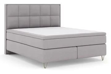 Select No 5 Komplett Sängpaket 210x210 Fast/Medium Latex - Ljusgrå/Metall V-form - Products - Möbler - Säng - Kontinentalsäng