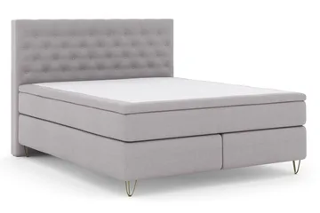 Select No 5 Kontinentalsäng 210x210 Fast/Medium Watergel - Ljusgrå/Metall V-Form - Products - Möbler - Säng - Kontinentalsäng