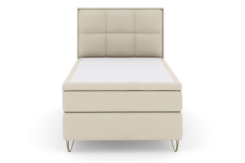 Select No 6 Komplett Sängpaket 120x200 Fast Memory/Pocket - Beige/Metall V-form - Products - Möbler - Säng - Enkelsäng