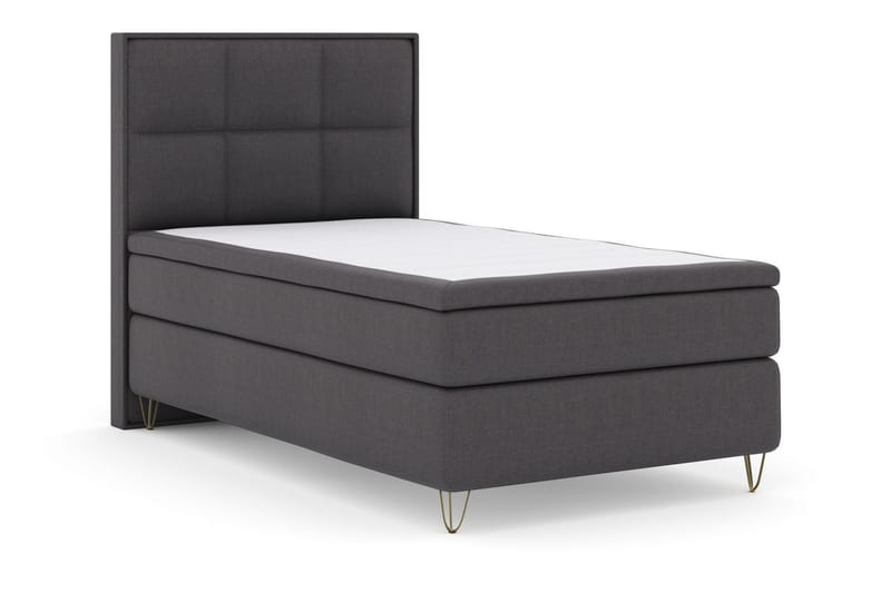Select No 6 Komplett Sängpaket 120x200 Fast Memory/Pocket - Mörkgrå/Metall V-form - Products - Möbler - Säng - Enkelsäng