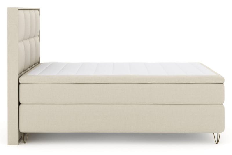 Select No 6 Komplett Sängpaket 140x200 Fast/Medium Watergel - Beige/Metall V-form - Products - Möbler - Säng - Kontinentalsäng