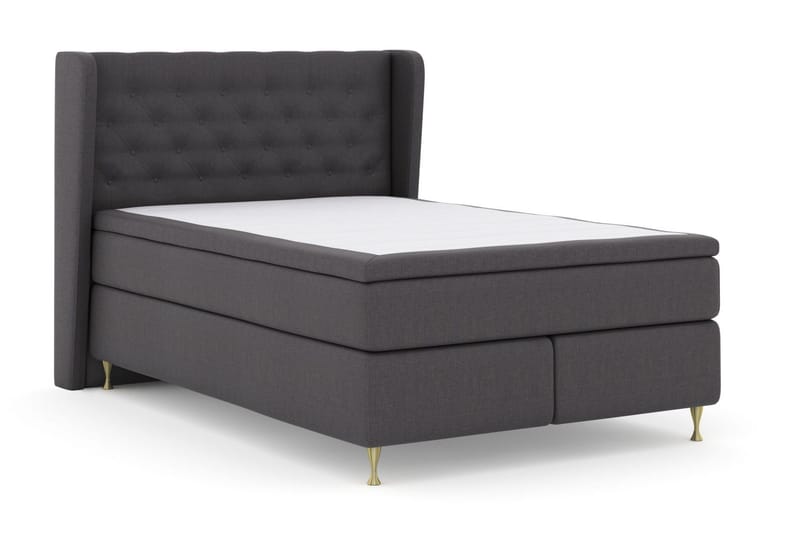 Select No 6 Komplett Sängpaket 140x200 Medium Watergel - Mörkgrå/Guld - Products - Möbler - Säng - Kontinentalsäng