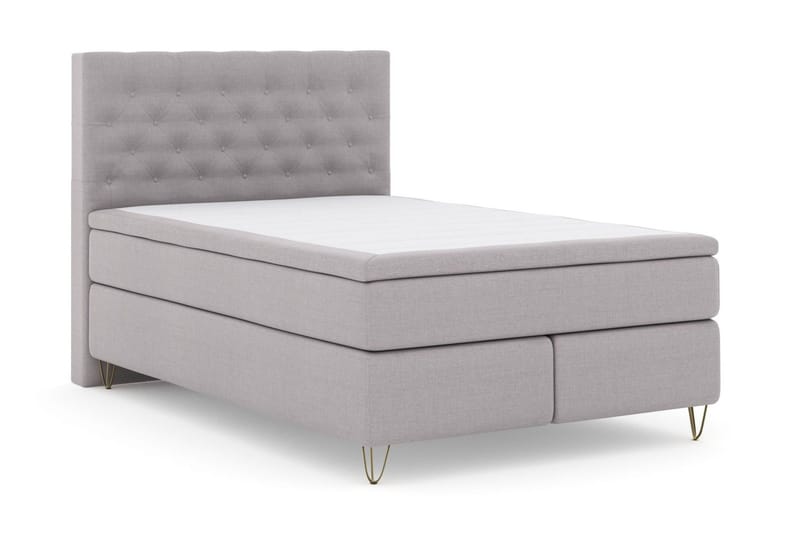 Select No 6 Kontinentalsäng 140x200 Fast Watergel - Ljusgrå/Metall V-Form - Products - Möbler - Säng - Kontinentalsäng