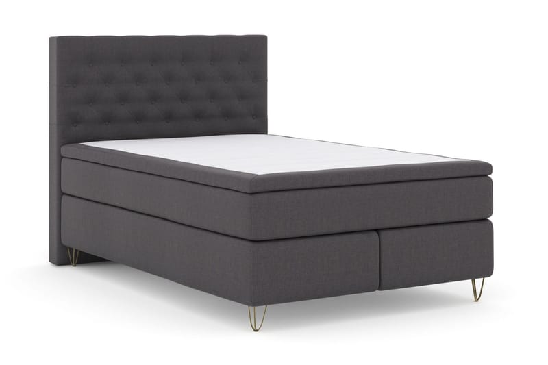 Select No 6 Kontinentalsäng 140x200 Fast Watergel - Mörkgrå/Metall V-Form - Products - Möbler - Säng - Kontinentalsäng
