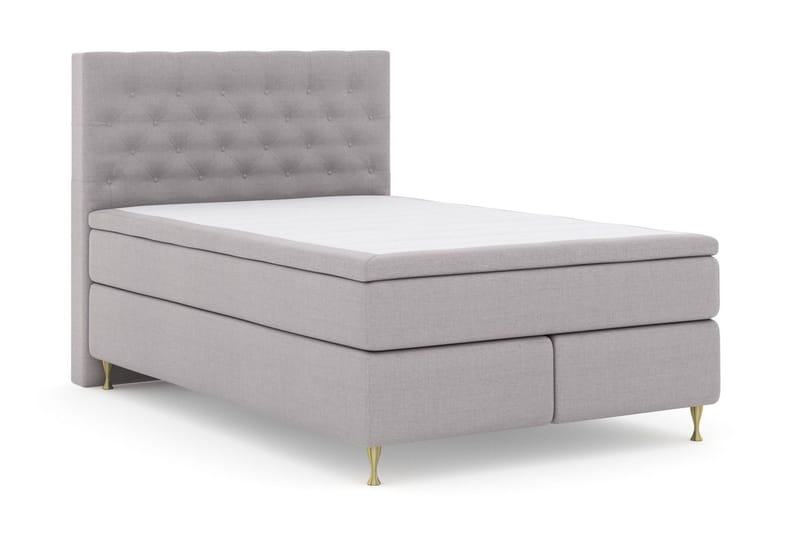 Select No 6 Kontinentalsäng 140x200 Fast/Medium Watergel - Ljusgrå/Guld - Products - Möbler - Säng - Kontinentalsäng
