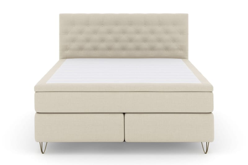 Select No 6 Kontinentalsäng 210x210 Fast Watergel - Beige/Metall V-Form - Products - Möbler - Säng - Kontinentalsäng
