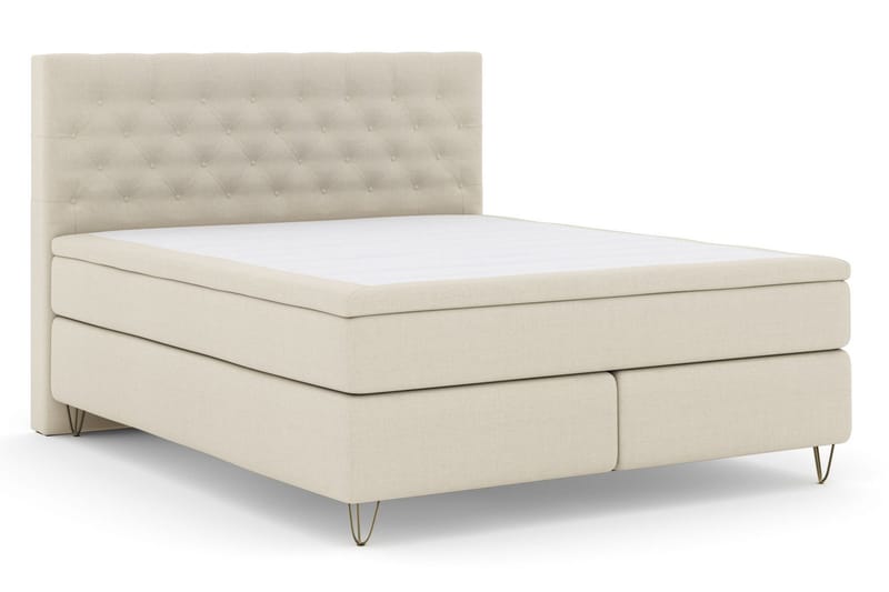 Select No 6 Kontinentalsäng 210x210 Fast Watergel - Beige/Metall V-Form - Products - Möbler - Säng - Kontinentalsäng
