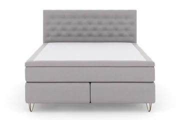Select No 6 Kontinentalsäng 210x210 Fast Watergel - Ljusgrå/Metall V-Form - Products - Möbler - Säng - Kontinentalsäng