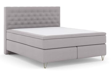 Select No 6 Kontinentalsäng 210x210 Fast Watergel - Ljusgrå/Metall V-Form - Products - Möbler - Säng - Kontinentalsäng