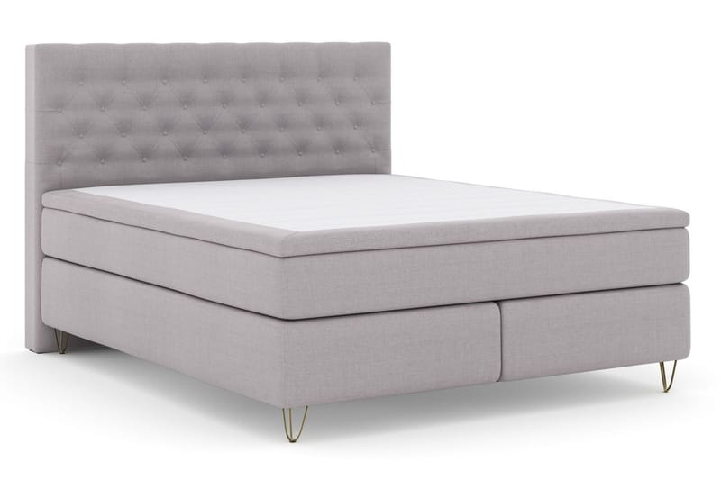 Select No 6 Kontinentalsäng 210x210 Fast Watergel - Ljusgrå/Metall V-Form - Products - Möbler - Säng - Kontinentalsäng