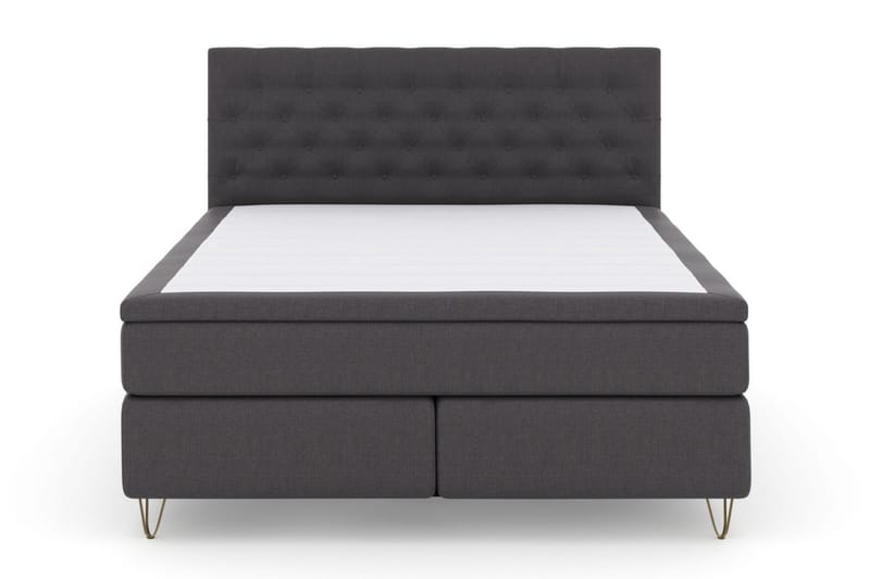 Select No 6 Kontinentalsäng 210x210 Fast Watergel - Mörkgrå/Metall V-Form - Products - Möbler - Säng - Kontinentalsäng