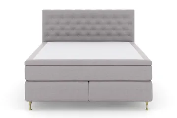 Select No 6 Kontinentalsäng 210x210 Medium Latex/Memory - Ljusgrå/Guld - Products - Möbler - Säng - Kontinentalsäng