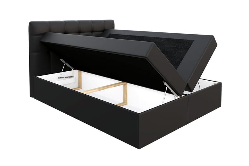 Skaftå Kontinentalsäng 200x200 cm - Svart/Grå/Vit - Products - Möbler - Säng - Säng med förvaring