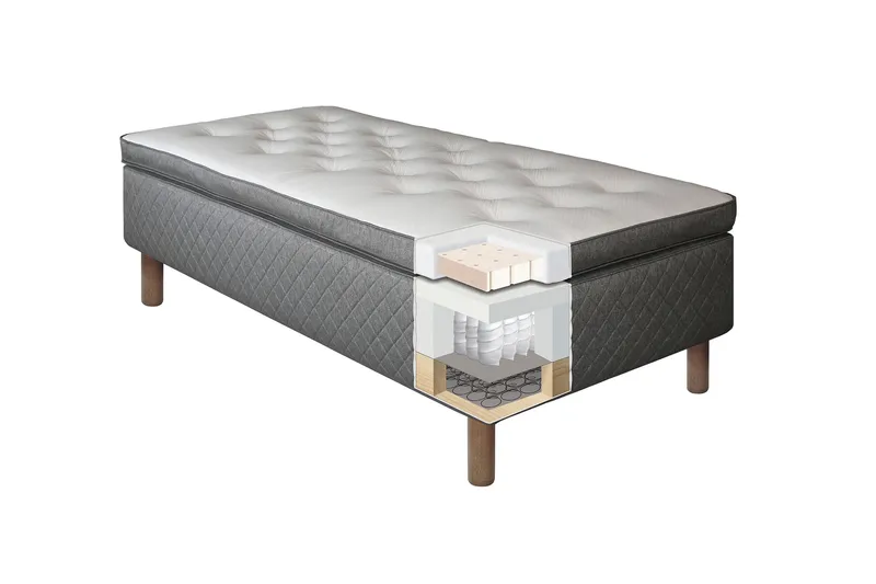 Sundborn Ramsäng 105x200 Medelfast Latex - Grå - Products - Möbler - Säng - Enkelsäng