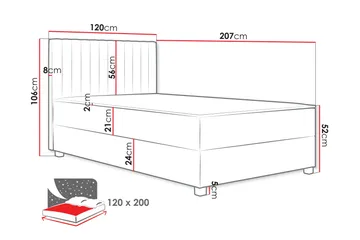 Veyran Sängpaket Kontinentalsäng med Förvaring 120x200 cm - Beige - Products - Möbler - Säng - Komplett sängpaket
