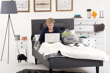 Viken Bas Ramsäng 120x200 - Ancona Grå - Products - Möbler - Säng - Enkelsäng