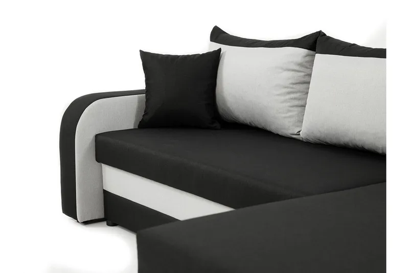 Alvared 3-sits Hörnbäddsoffa Universal - Svart/Grå - Products - Möbler - Soffa - Bäddsoffa - Bäddsoffa divan