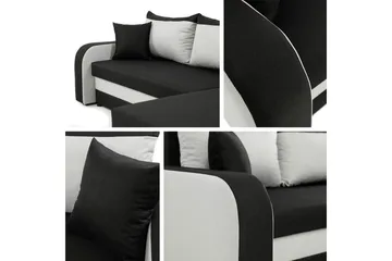 Alvared 3-sits Hörnbäddsoffa Universal - Svart/Grå - Products - Möbler - Soffa - Bäddsoffa - Bäddsoffa divan