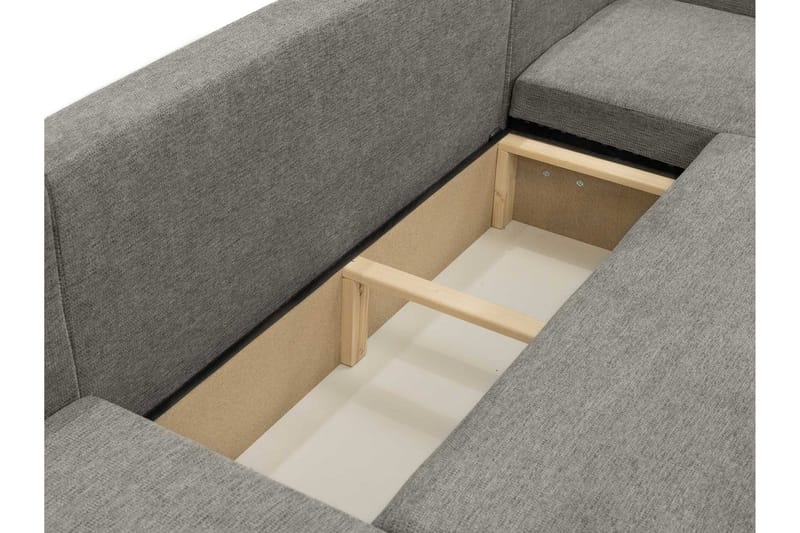 Barile Bäddsoffa Dubbeldivan 4-sits i Plysch - Vit - Products - Möbler - Soffa - Bäddsoffa - U bäddsoffa