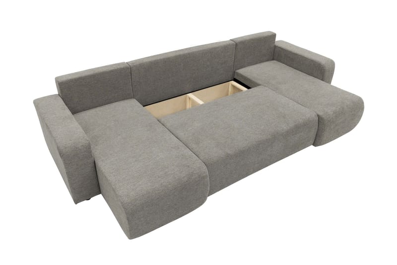 Barile Bäddsoffa Dubbeldivan 4-sits i Plysch - Vit - Products - Möbler - Soffa - Bäddsoffa - U bäddsoffa