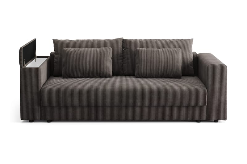Bergen Extra djup 3-sits Bäddsoffa med Bäddmadrass i Polyesterskum Vändbar Sommar- & Vintersida och Tvättbar klädsel - Mörkgrå - Products - Möbler - Soffa - Bäddsoffa - 3 sits bäddsoffa