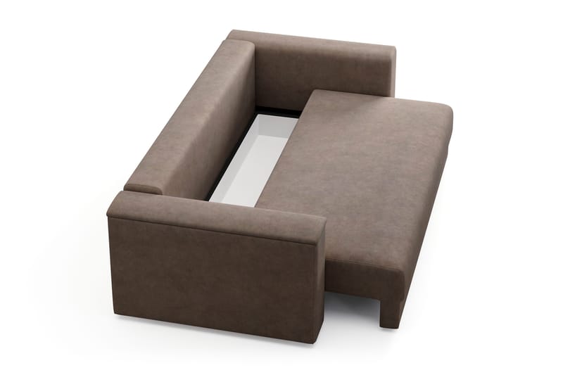 Bergen Extra djup 3-sits Bäddsoffa med Bäddmadrass i Polyesterskum och Tvättbar klädsel - Brun - Products - Möbler - Soffa - Bäddsoffa - 3 sits bäddsoffa