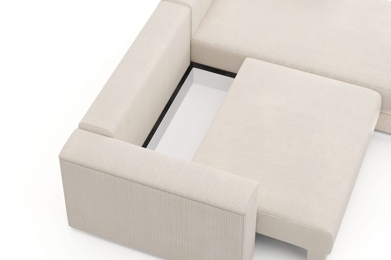 Bergen Extra djup 3-sits Bäddsoffa med Divan och Bäddmadrass i Latex och Tvättbar klädsel - Beige - Products - Möbler - Soffa - Bäddsoffa - Bäddsoffa divan