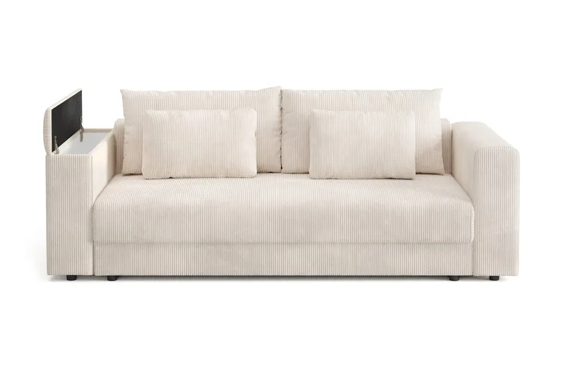 Bergen Extra Djup Framåtbäddad 3-sits Bäddsoffa med förvaring i manchester - Beige - Products - Möbler - Soffa - Bäddsoffa - 3 sits bäddsoffa
