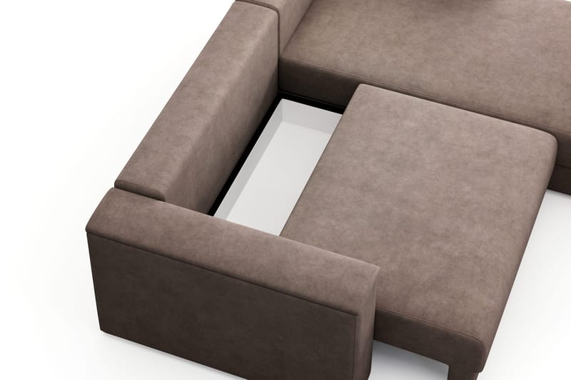 Bergen Extra Djup Framåtbäddad 3-sits Bäddsoffa med vändbar divan och förvaring - Brun - Products - Möbler - Soffa - Bäddsoffa - Bäddsoffa divan