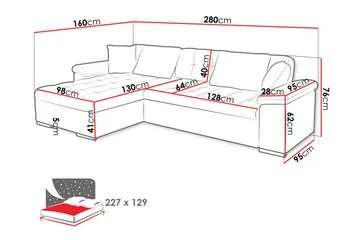 Camior Bäddsoffa m. Divan 3-sits - Beige - Products - Möbler - Soffa - Bäddsoffa - Bäddsoffa divan
