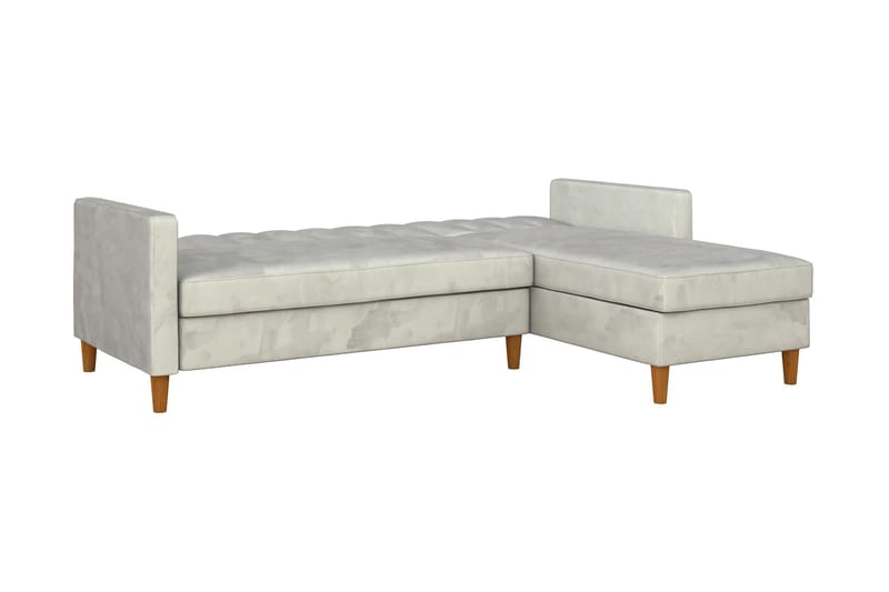 Celine 3-sits Divanbäddsoffa Sammet/Ljusgrå - Dorel Home - Products - Möbler - Soffa - Bäddsoffa - Bäddsoffa divan