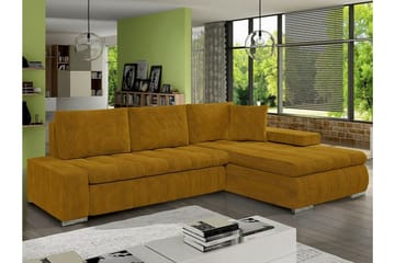 Cerys 3-sits Hörnbäddsoffa Dark yellow - Products - Möbler - Soffa - Bäddsoffa - Bäddsoffa divan