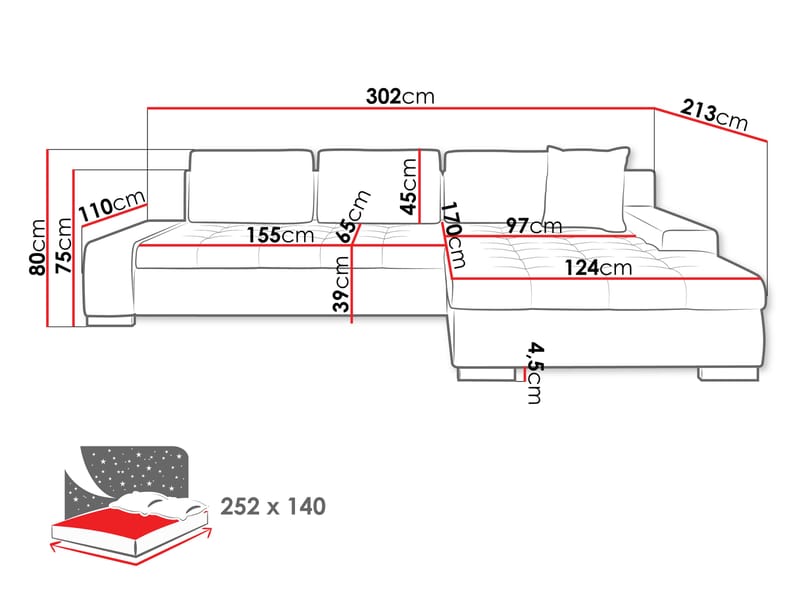 Cerys Bäddsoffa med Divan 4-sits - Grön - Products - Möbler - Soffa - Bäddsoffa - Bäddsoffa divan