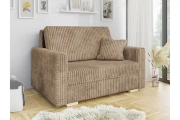 Denegal 2-sits liten bäddsoffa i Sammet - Beige - Products - Möbler - Soffa - Bäddsoffa - 2 sits bäddsoffa